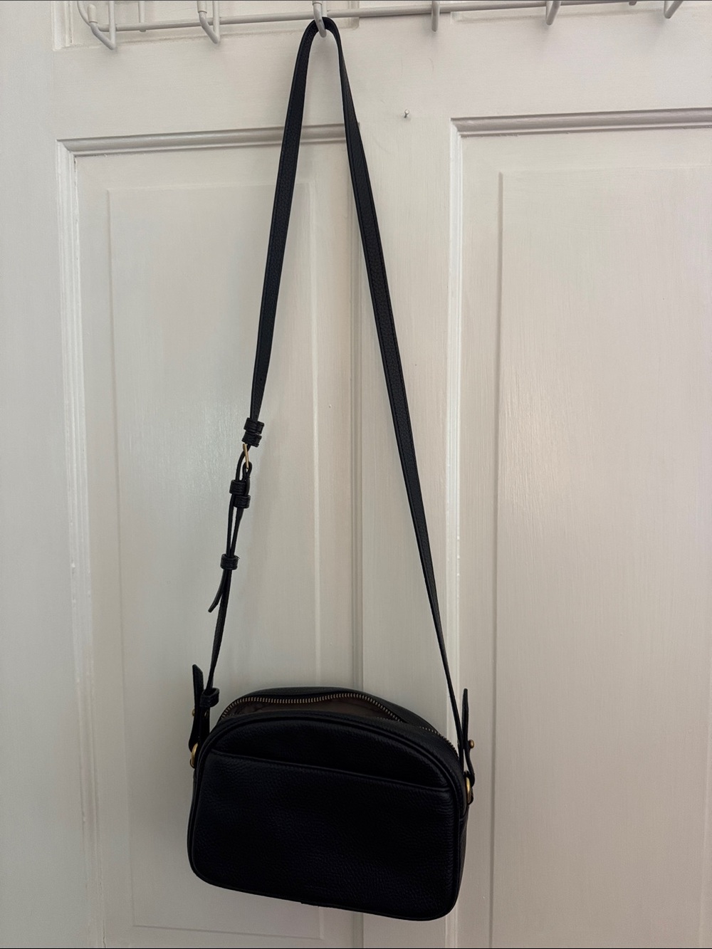 J. Crew Black Pebbled Leather Crossbody Bag - Picture 3 of 3